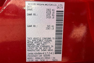 2024 Nissan Altima 2.5 SV