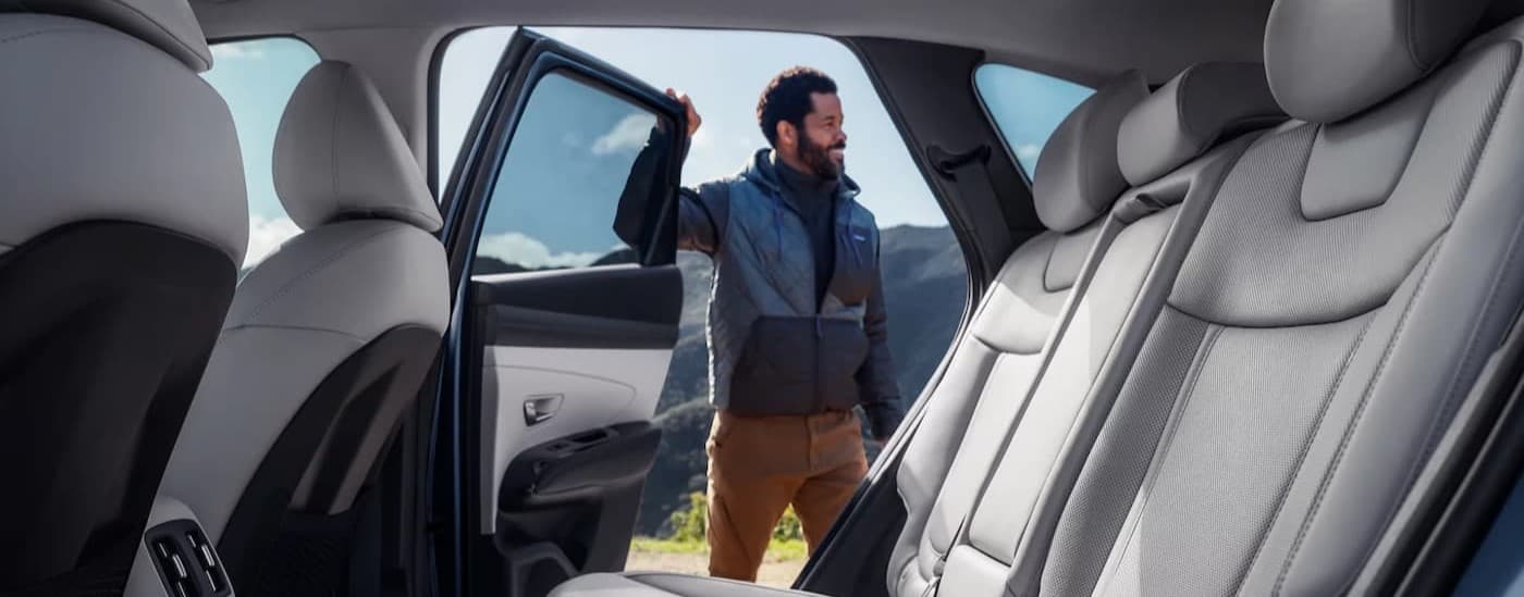 Multi-colored rear interior in a 2025 Hyundai Tucson.