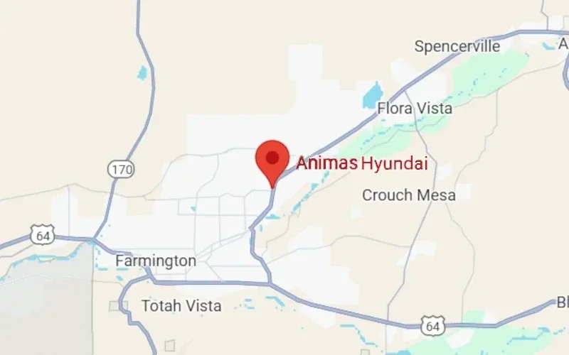 Animas Hyundai in Farmington NM map